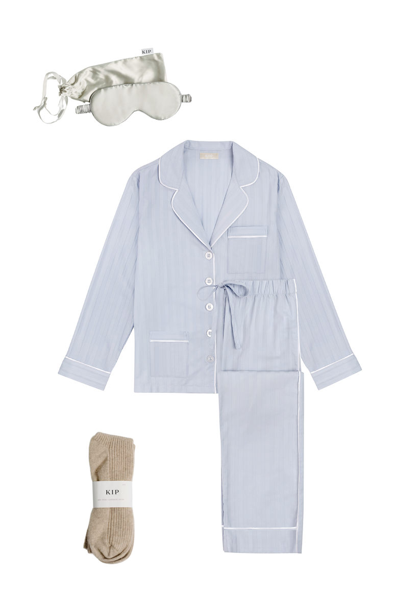 Premium Cotton Long Pajama Gift Set, Main, color, Mist Blue