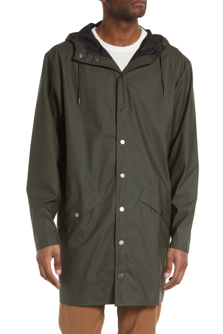 Waterproof Longline Jacket, Alternate, color, GREEN