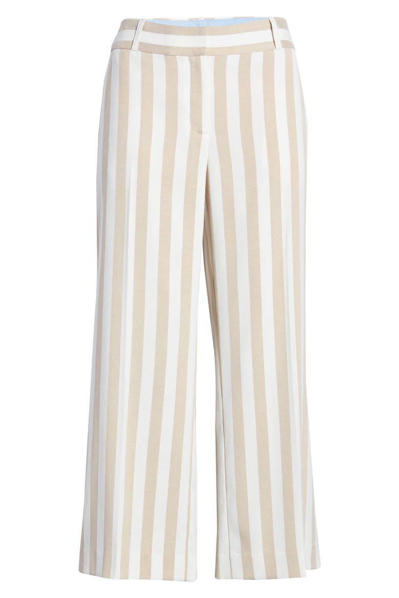 Stanford Stripe Crop Pants, Alternate, color, BEIGE/ IVORY