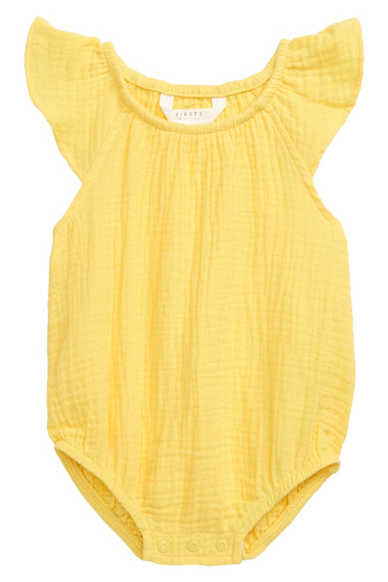 Petit Lem Sleeveless Gauze Bodysuit, Main, color, LIGHT YELLOW