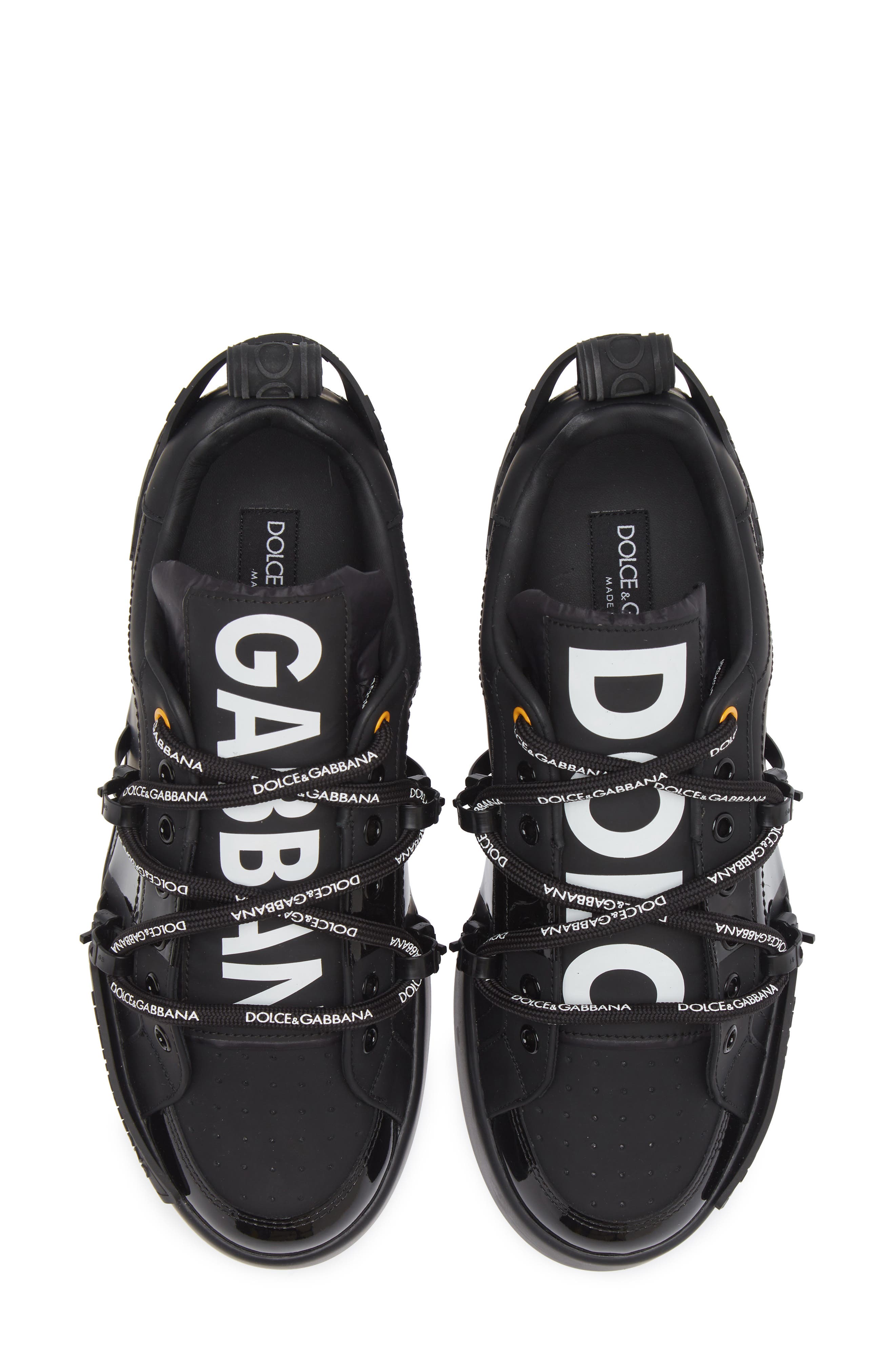 Dolce&Gabbana Portofino Leather Sneaker, Alternate, color, Black