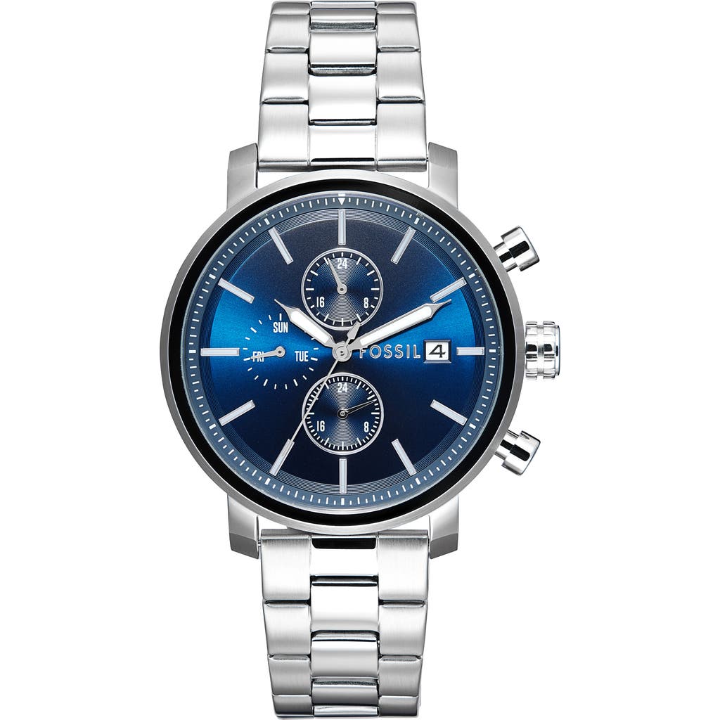 Fossil Rhett Multifunction Quartz Bracelet Watch, 43mm In Silver