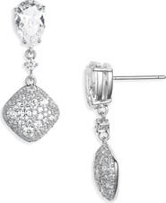Nadri Crushed Pavé Cubic Zirconia Drop Earrings