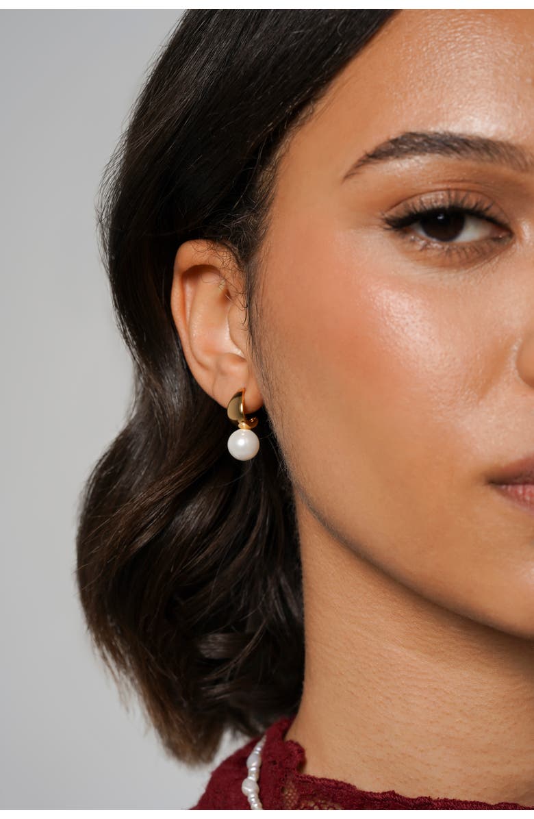 Zynnia Collective Dew Pearl Drop Earrings, Alternate, color, Gold