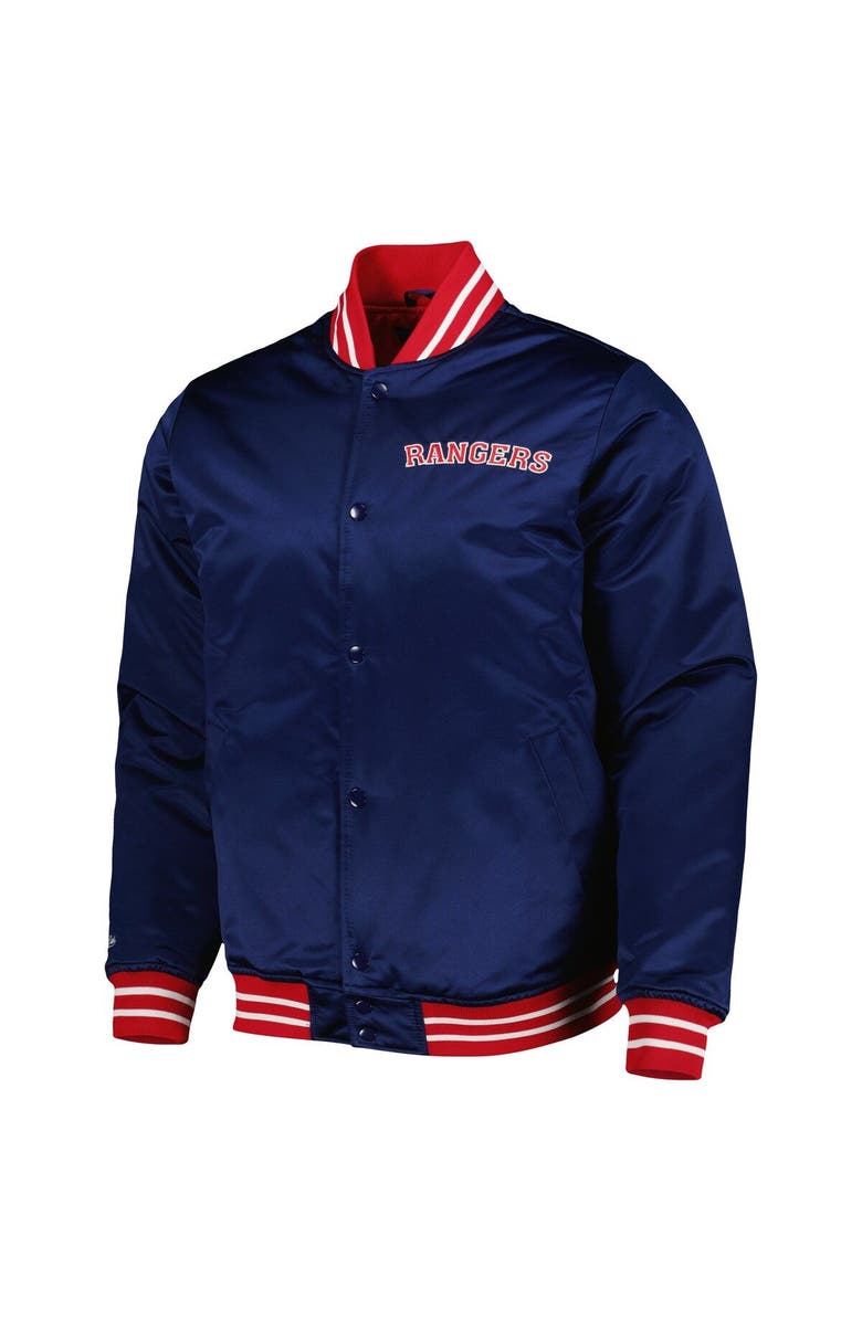 Mitchell & Ness Men's Mitchell & Ness Navy New York Rangers Heavyweight Satin Full-Snap Jacket, Alternate, color, 