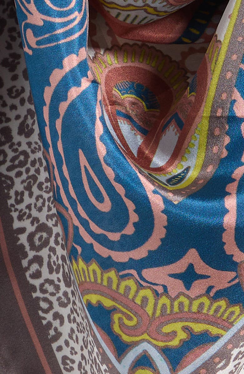 Henna & Hijabs Silk Twill Square Headscarf, Alternate, color, Signature Fez