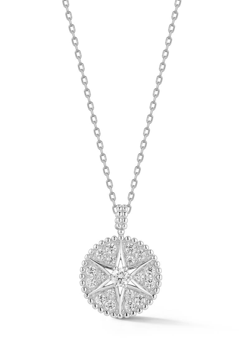 CZ Star Pendant Necklace, Main, color, SILVER