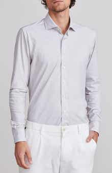 4Flex Stretch Modern Fit Light Grey Knit Dress Shirt