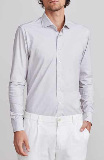 4Flex Stretch Modern Fit Light Grey Knit Dress Shirt