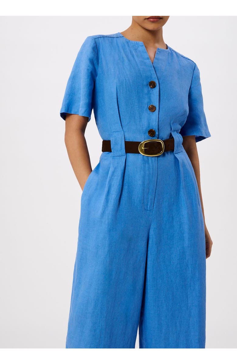 Whistles Fiona Linen Jumpsuit, Alternate, color, Blue