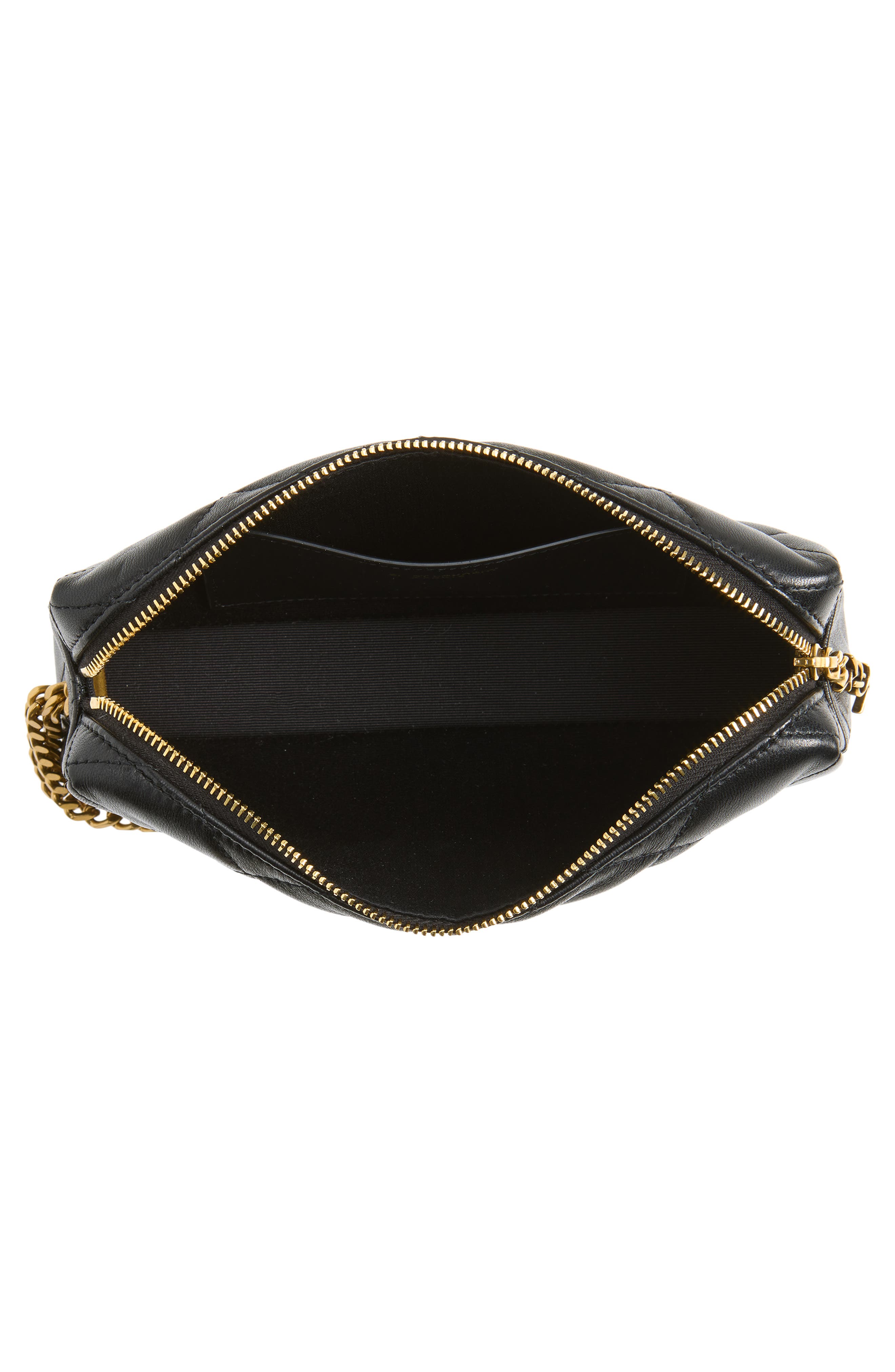 Saint Laurent Cassandre Bijou Matelassé Leather Wristlet, Alternate, color, Black