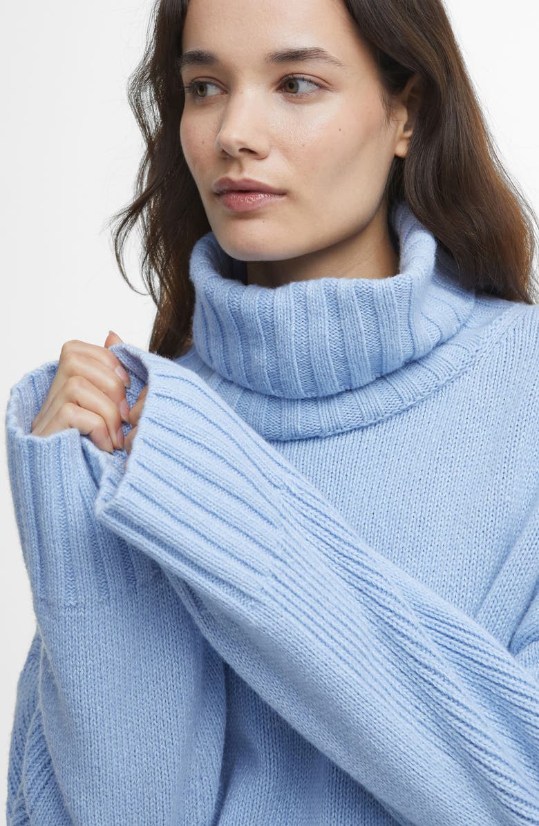 Barbour Josephine Stretch Cotton & Wool Blend Turtleneck Sweater, Alternate, color,