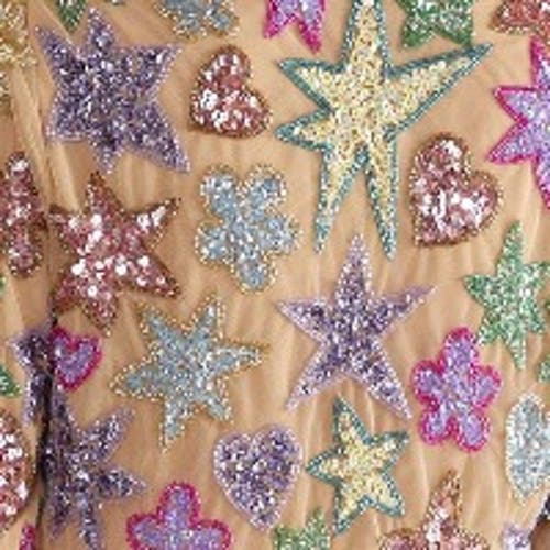 Nasty Gal Star And Heart Embellished Crop Jacket In Multi