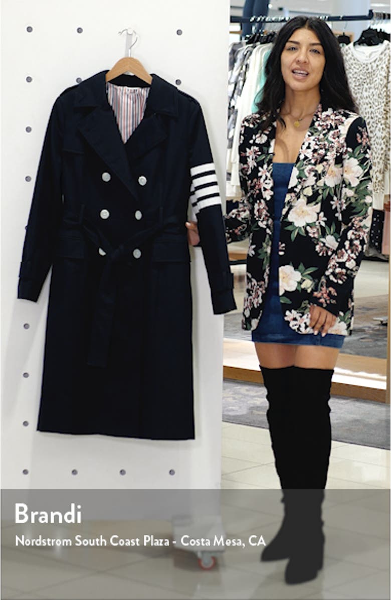 Stripe Sleeve Waterproof Trench Coat, sales video thumbnail