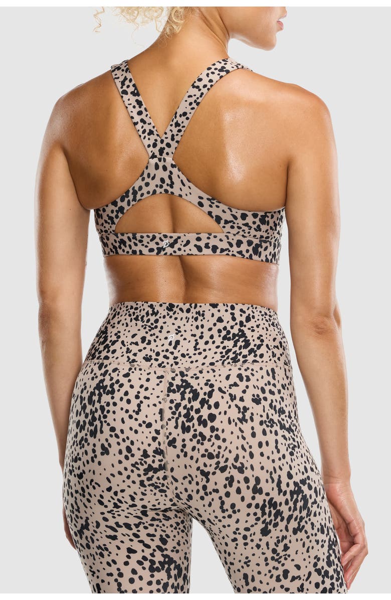 Peloton Cadent V Strap Bra - Print, Alternate, color, Sand Animal Print