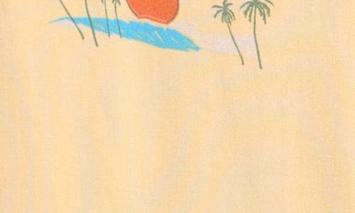 Rip Curl Kids' Print Short Sleeve Button-up Shirt In Nude