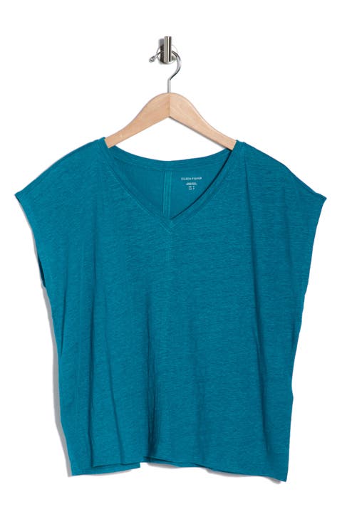 V-Neck Organic Linen T-Shirt