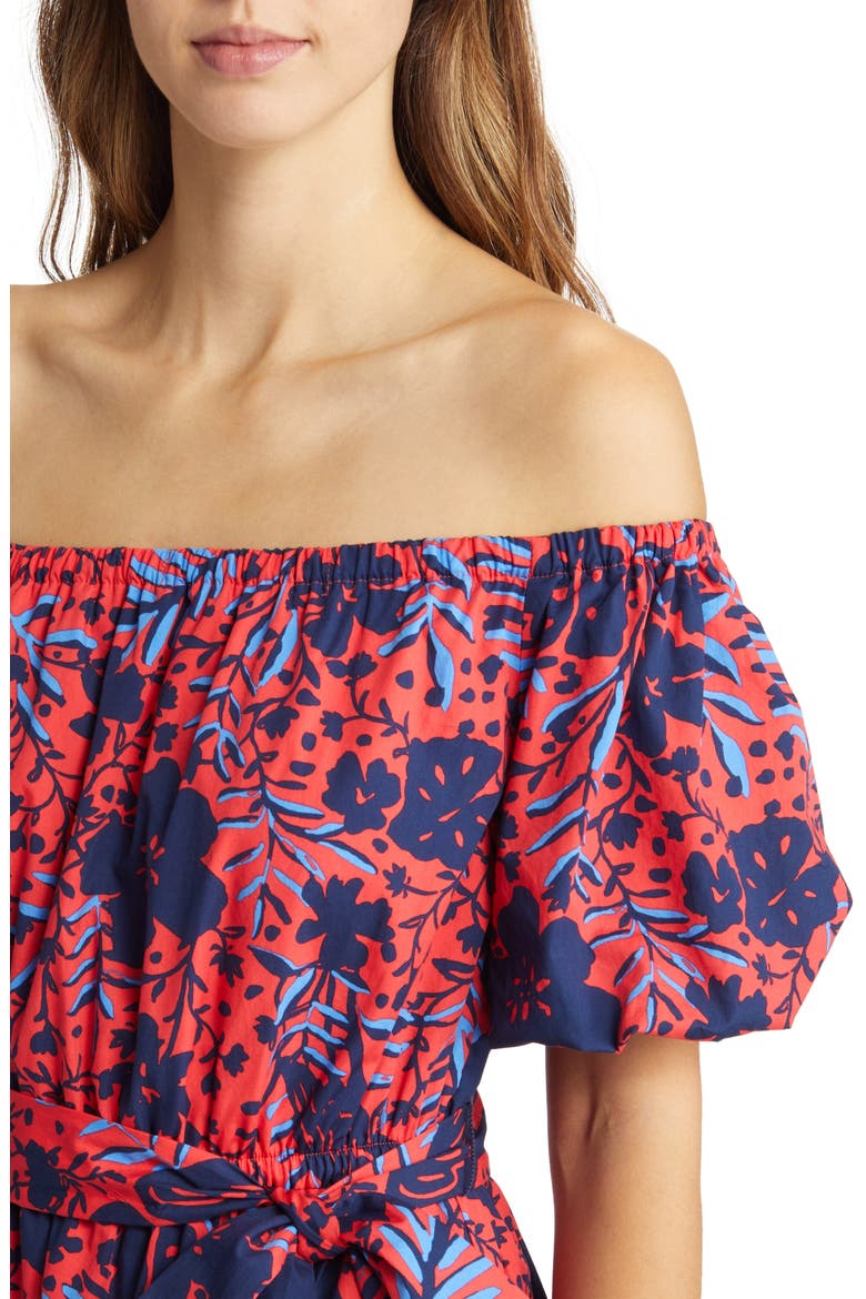 Tamie Off the Shoulder Dress, Alternate, color, RUBY RED HERON MY OWN
