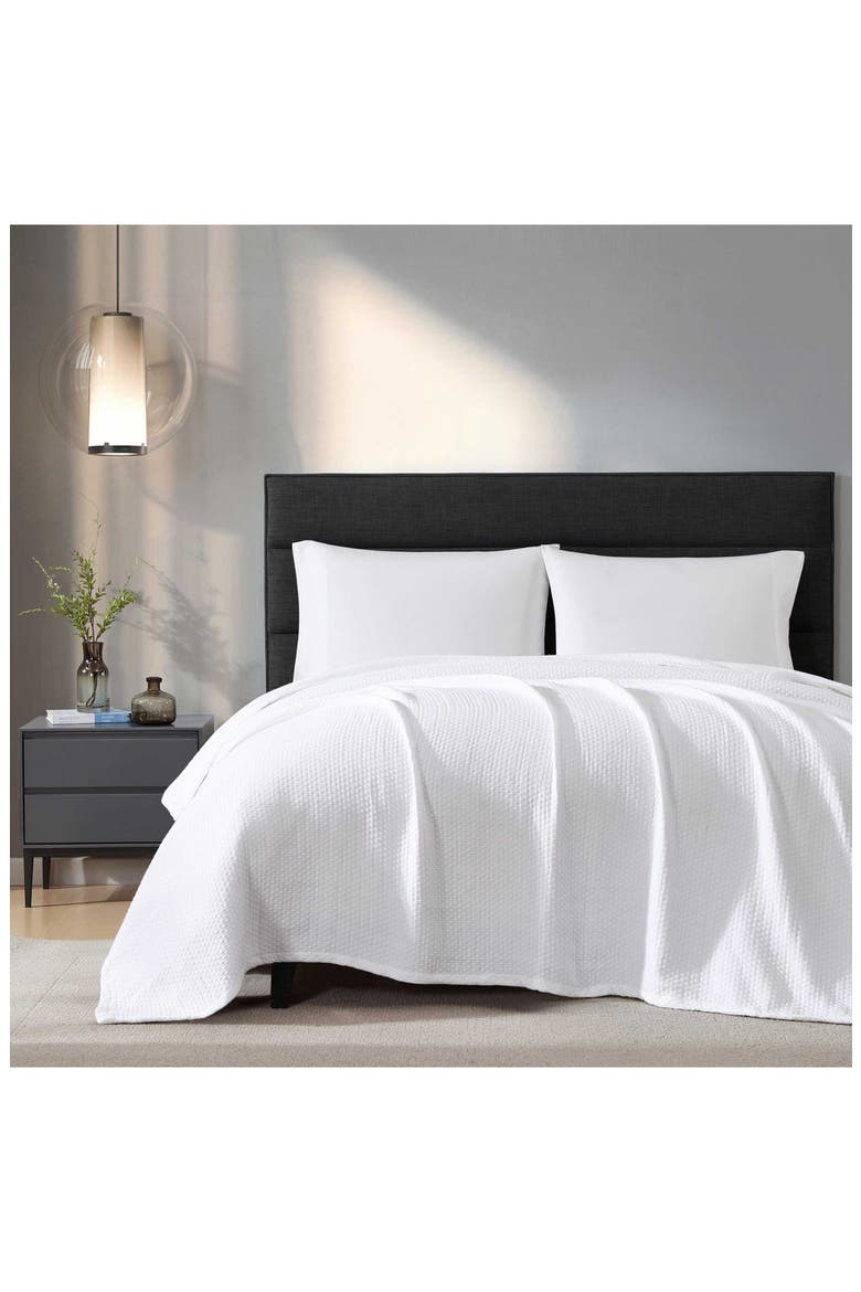 Matelassé Cotton Jacquard Blanket, Alternate, color, WHITE