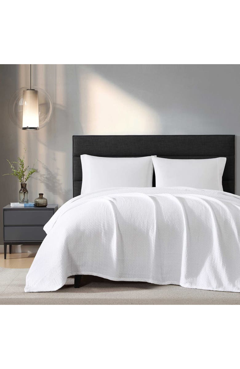 Vera Wang Matelassé Cotton Jacquard Blanket, Alternate, color, White