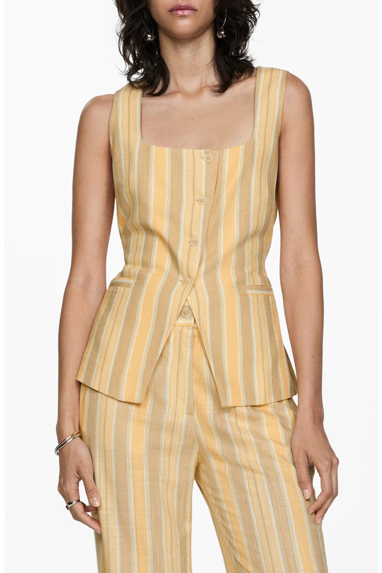 Stripe Square Neck Vest, Main, color, YELLOW