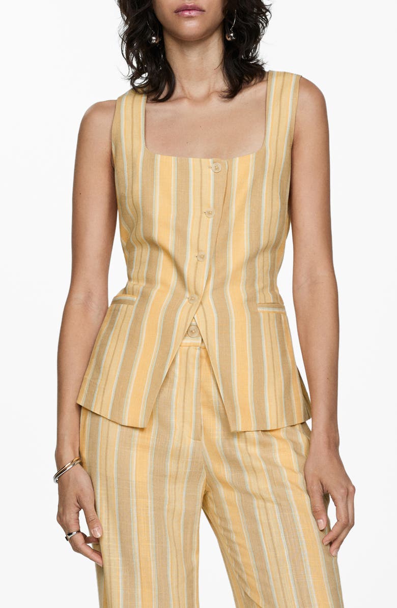 MANGO Stripe Square Neck Vest, Main, color, 
