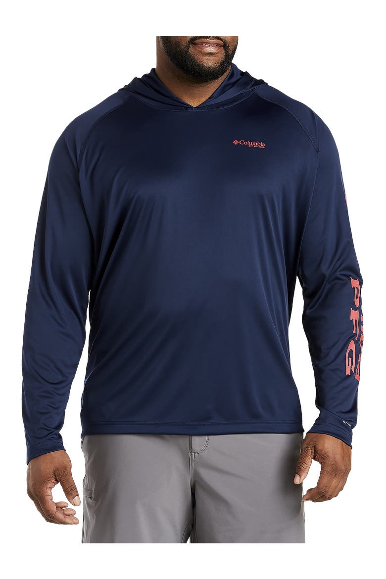 Big & Tall Terminal Tackle Hoodie, Main, color, COLLGT NVY SUNST RED