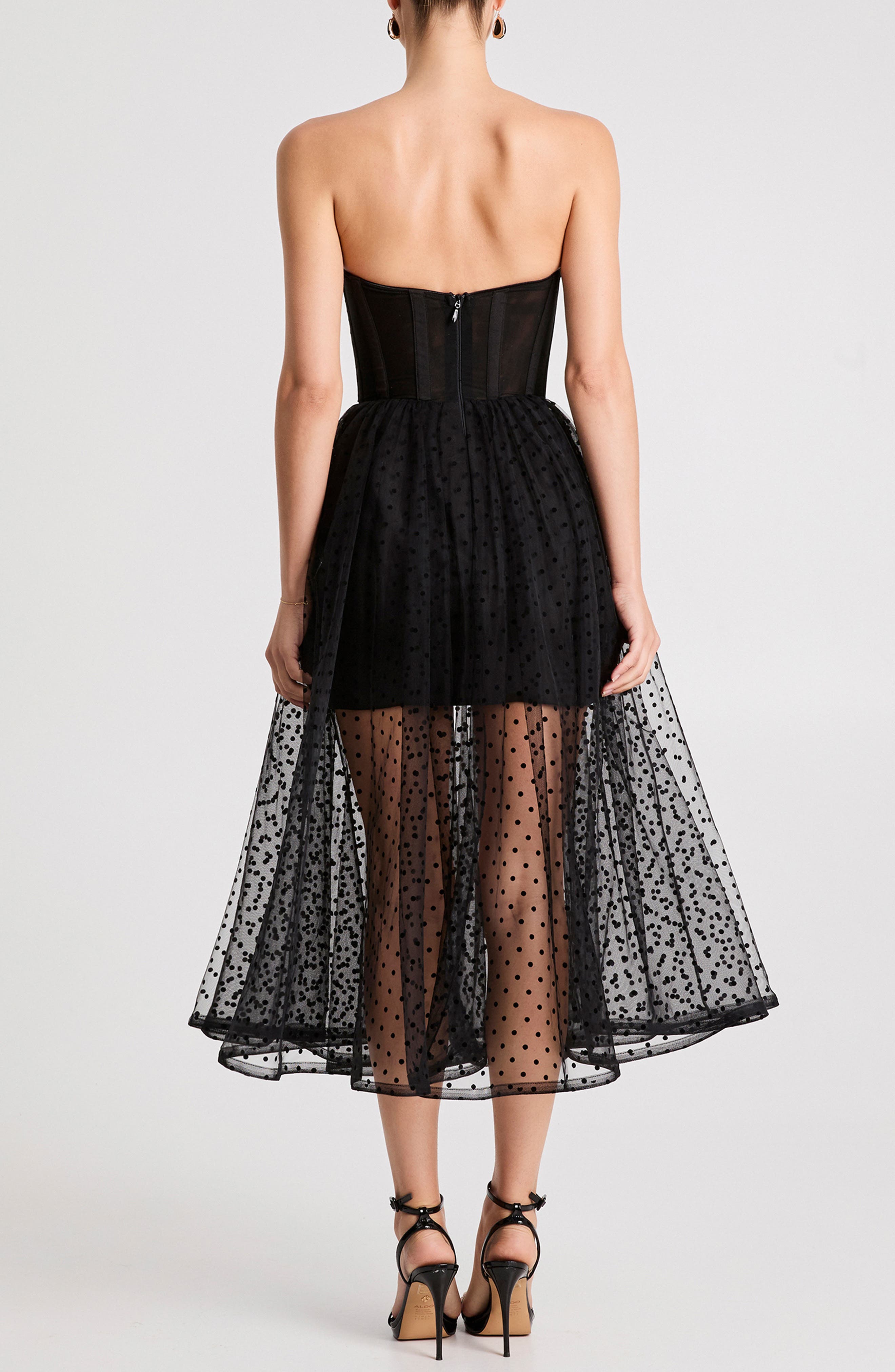 Valen Flocked Strapless Party Dress - image 2