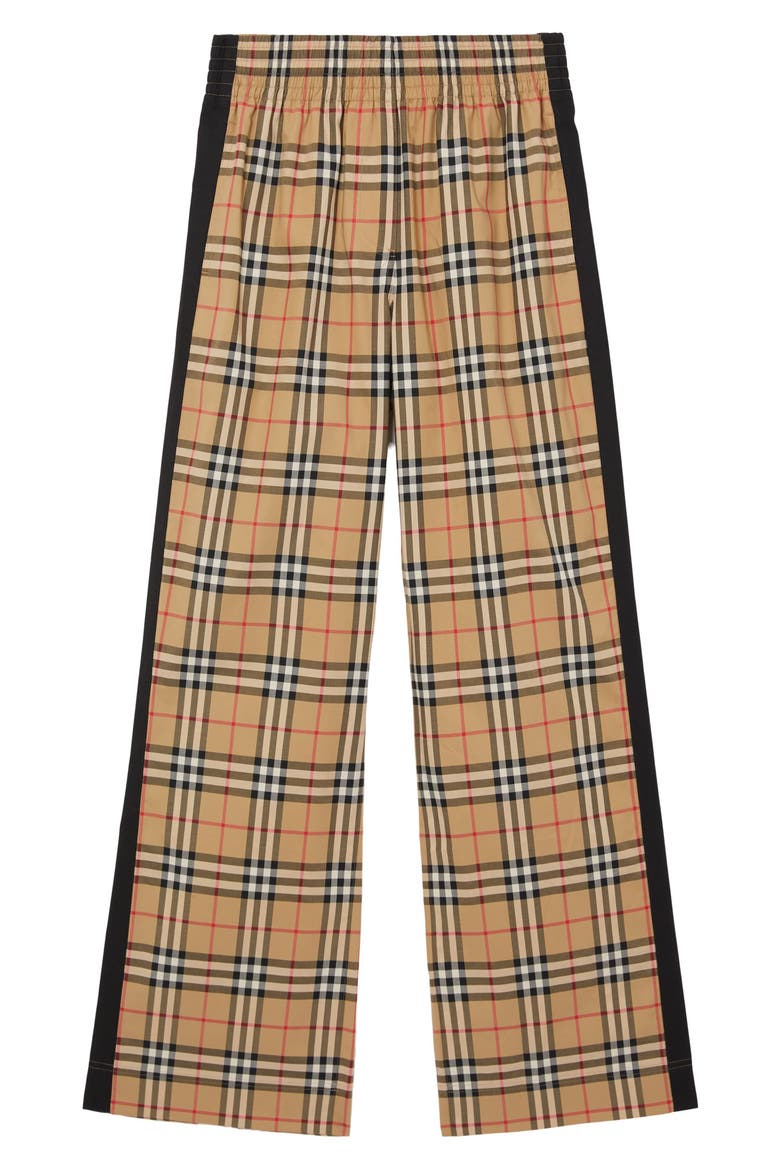 Louane Check Side Stripe Stretch Cotton Pants, Alternate, color, ARCHIVE BEIGE IP CHK