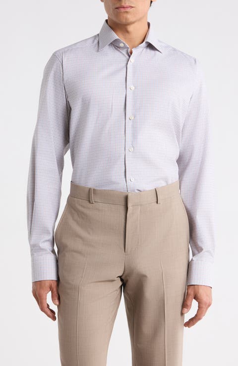 Contemporary Fit Twill Dress Shirt (Big)