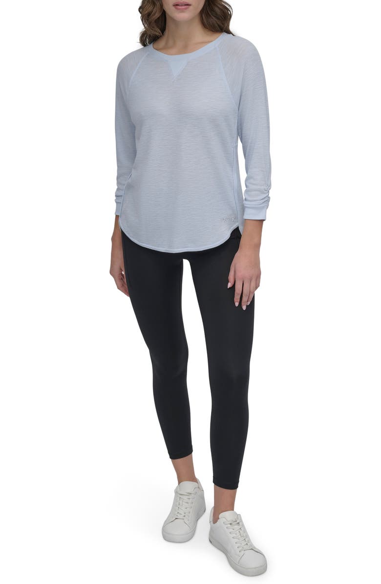 DKNY Raglan Sleeve Waffle Knit T-Shirt, Alternate, color, 