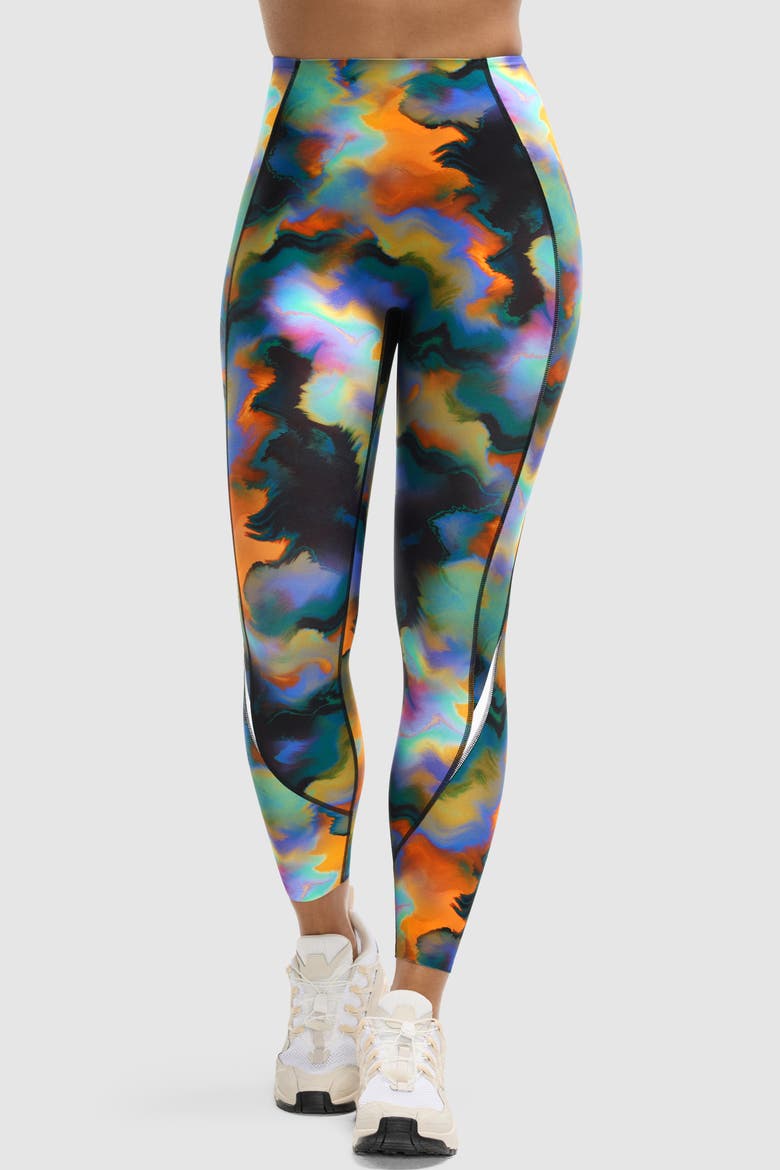 Printed PaceForm Laser Perforated Legging, Main, color, Heatmap Print
