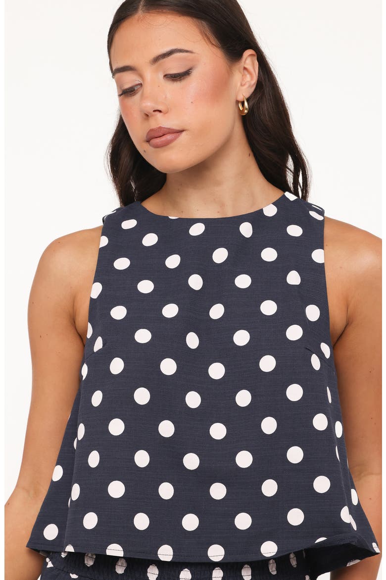 Jillian 2-Piece Smocked Pant Set, Alternate, color, NAVY POLKA DOT