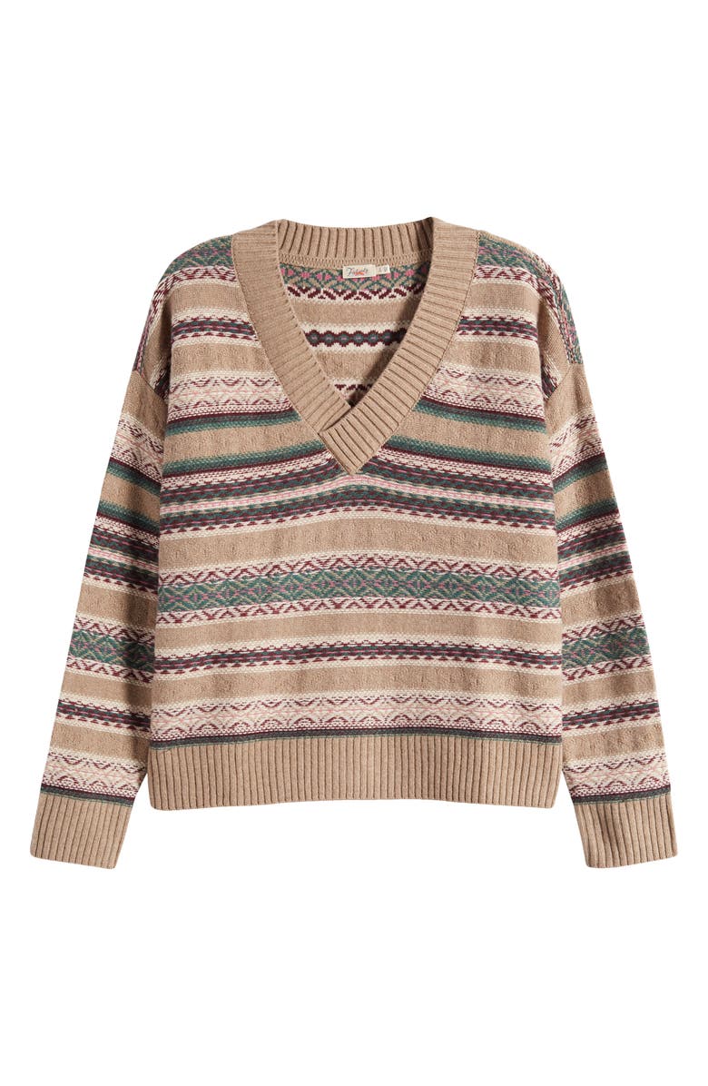 Faherty Highland Fair Isle V-Neck Sweater, Alternate, color, 
