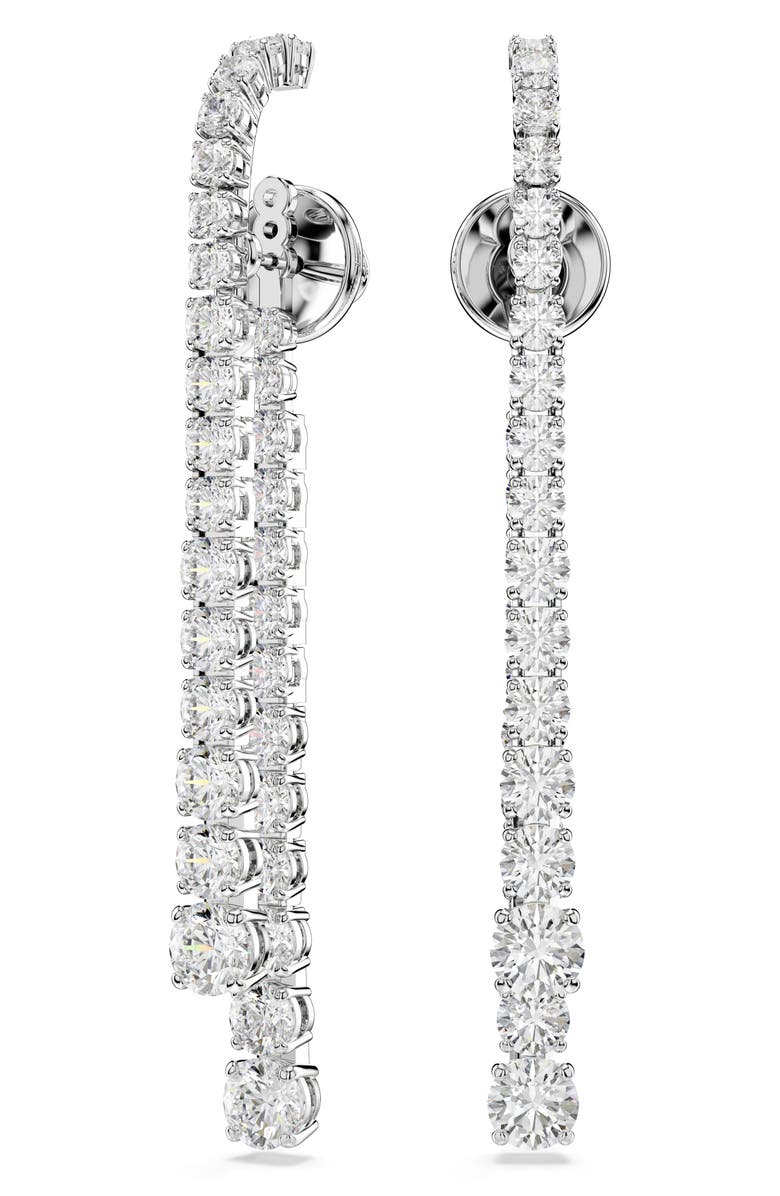 Swarovski Matrix Linear Drop Earrings, Alternate, color, White