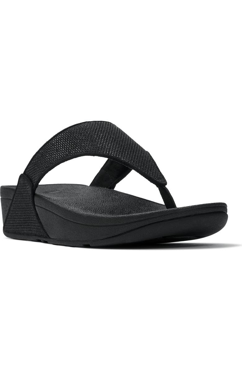FitFlop Lulu Shimmerglitz Toe Post Sandals, Main, color, Black
