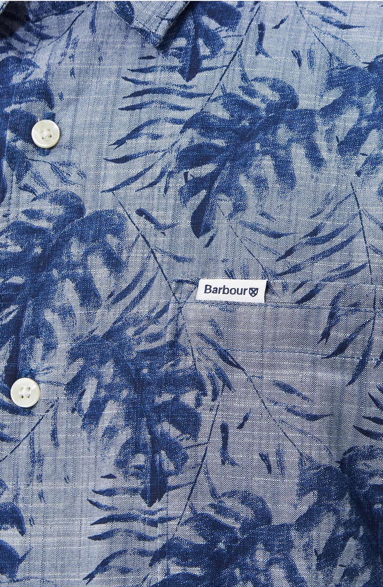 Barbour Copgrave Leaf Print Short Sleeve Cotton Button-Up Shirt, Alternate, color, 