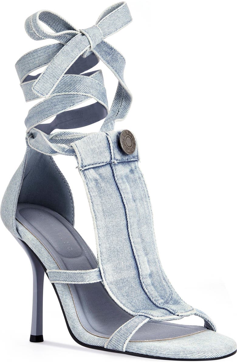 AZALEA WANG Normajean Stiletto Sandal, Alternate, color, Denim