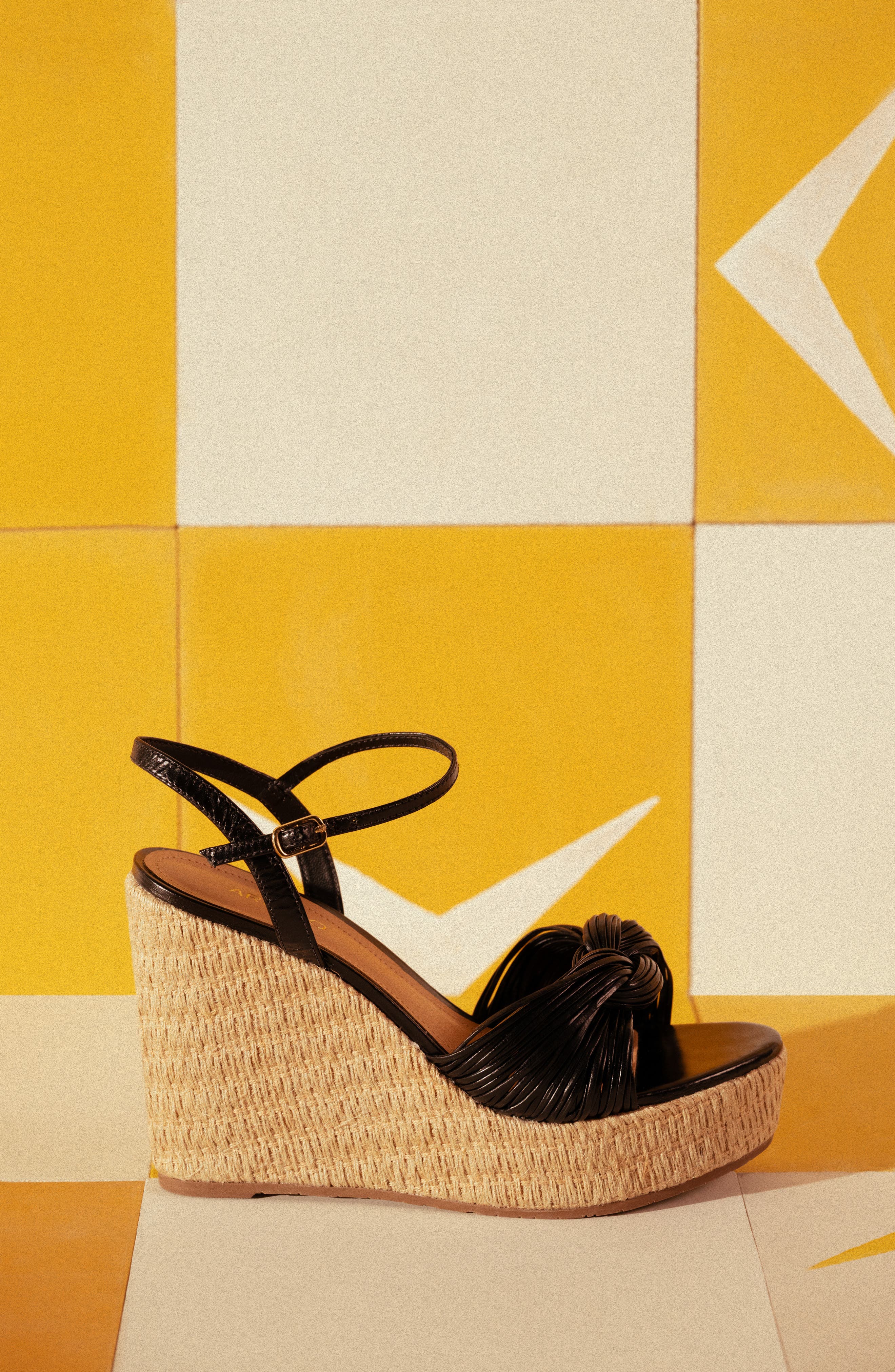 Arezzo Platform Wedge Sandal, Alternate, color, Black