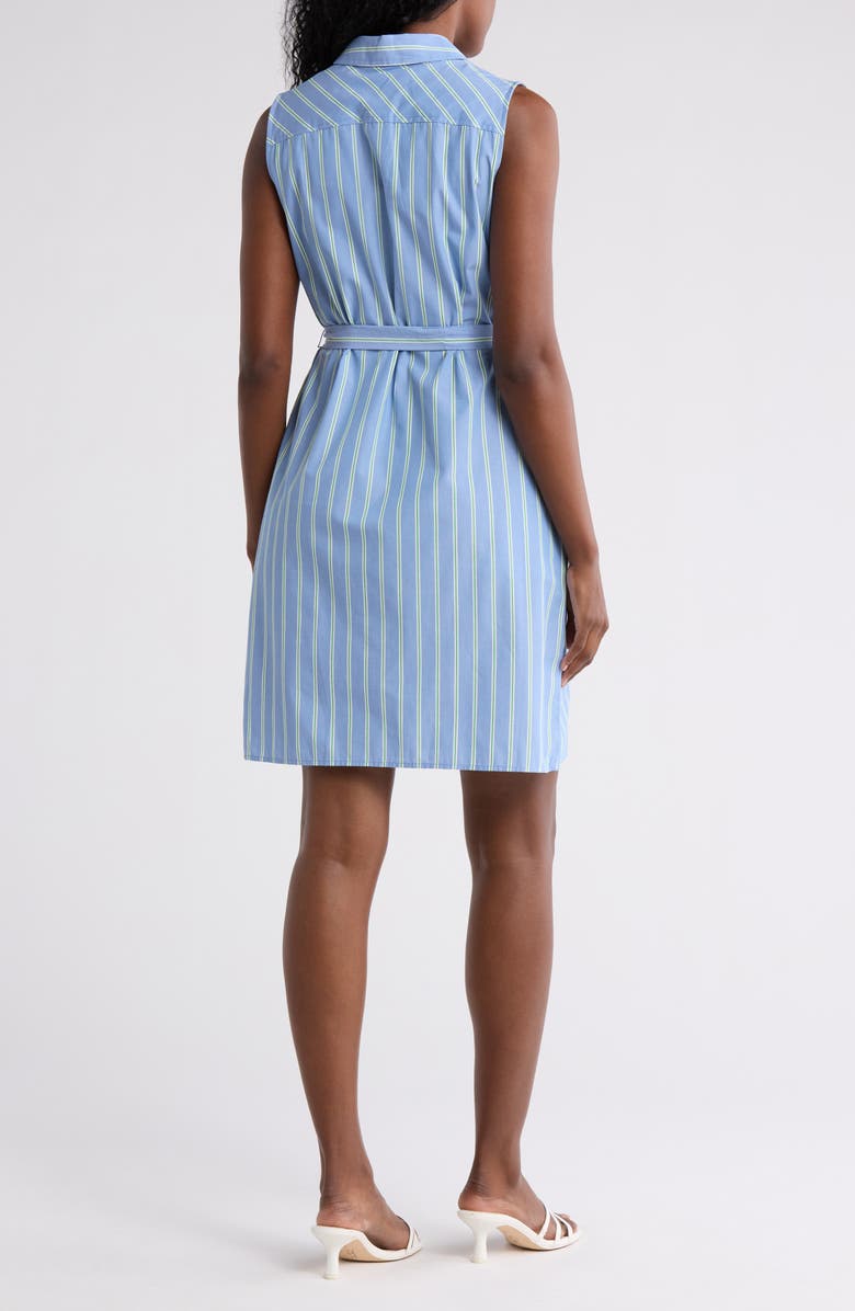 Cambridge Stripe Sleeveless Cotton Shirtdress