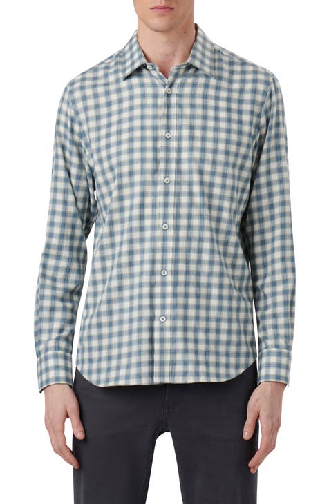 Julian Shaped Fit Plaid Stretch Button-Up Shirt