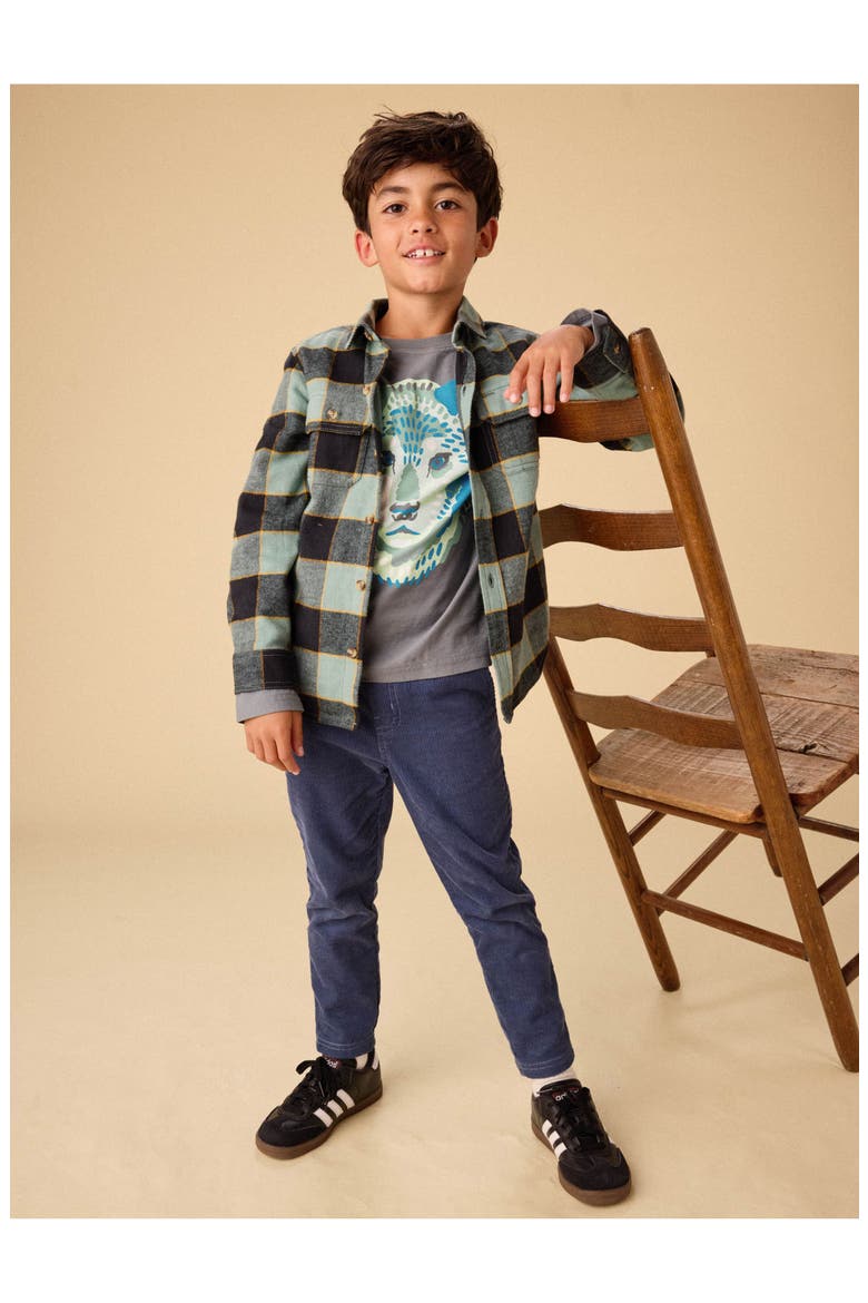 Flannel Button Up Shirt, Alternate, color, Forest Plaid