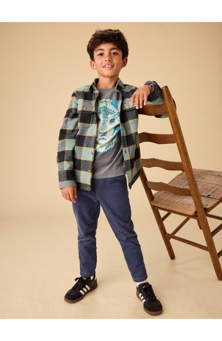 Tea Collection Flannel Button Up Shirt, Alternate, color, Forest Plaid