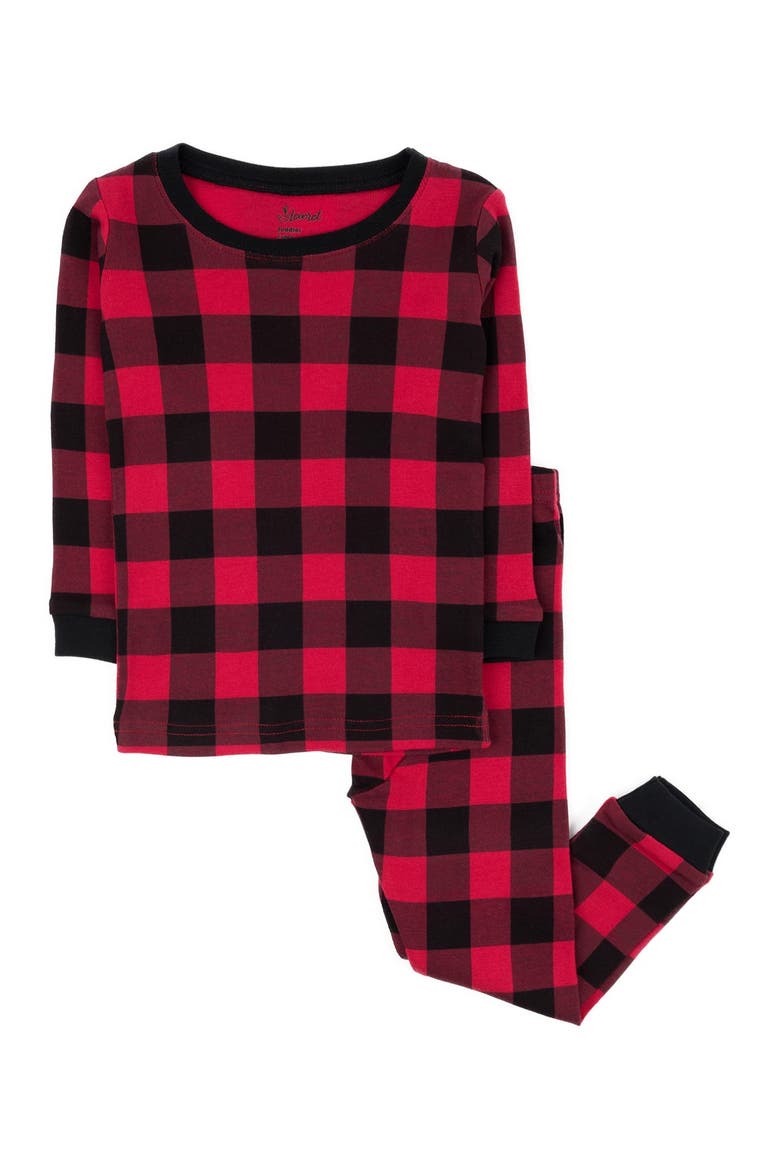 Check Print Cotton Pajama Set, Main, color, MULTI