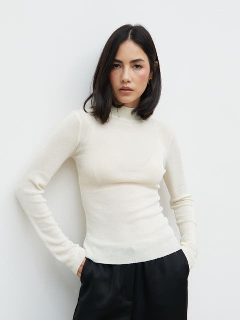 Charli Sheer Knit Top - Cream