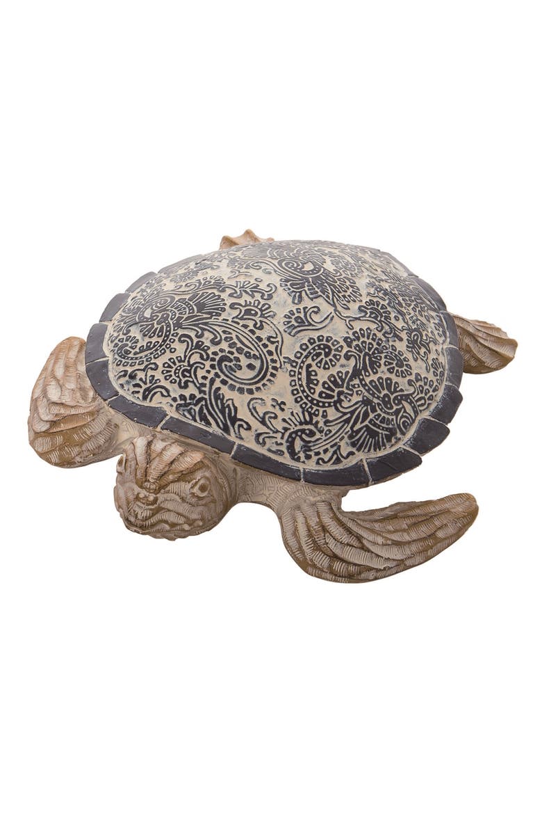 9 Inch Indigo Spring Sea Turtle Decor Polyresin Decorative Object for Spring Home Decoration, Main, color, Blue