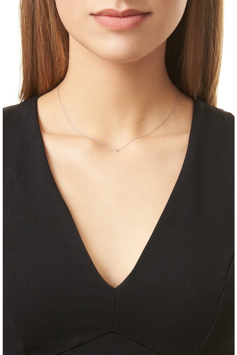 Diamond Bezel Pendant Necklace, Alternate, color, WHITE GOLD