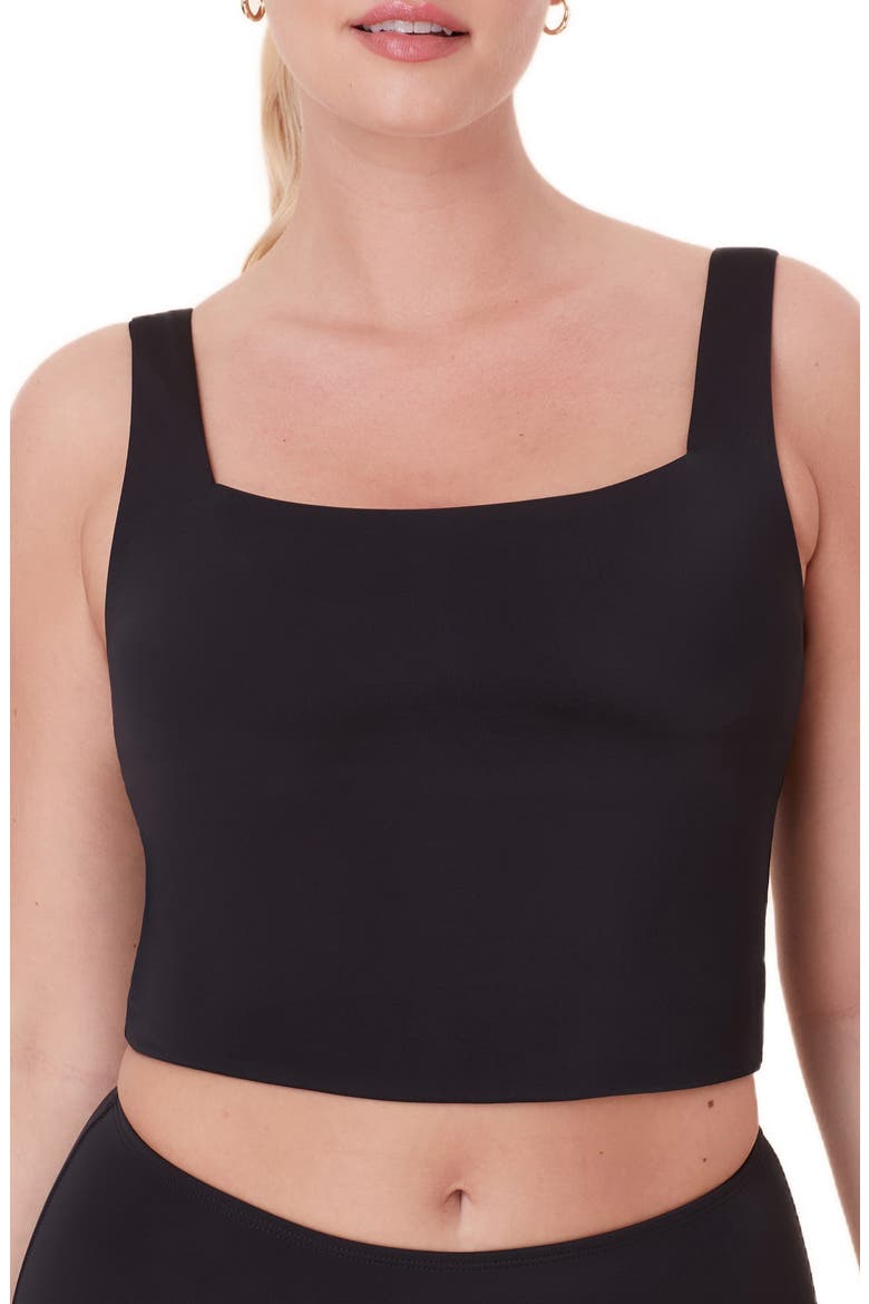 The Siren Crop Bikini Top, Main, color, BLACK