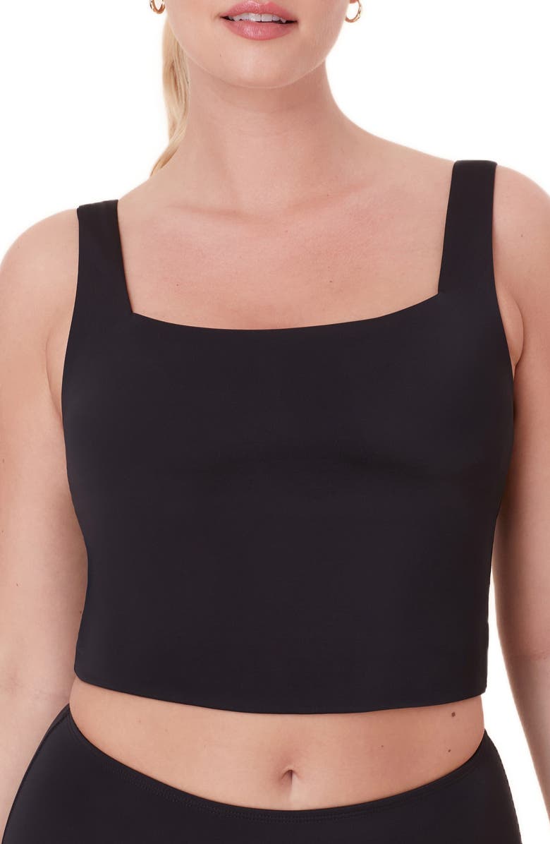 Andie The Siren Crop Bikini Top, Main, color, Black