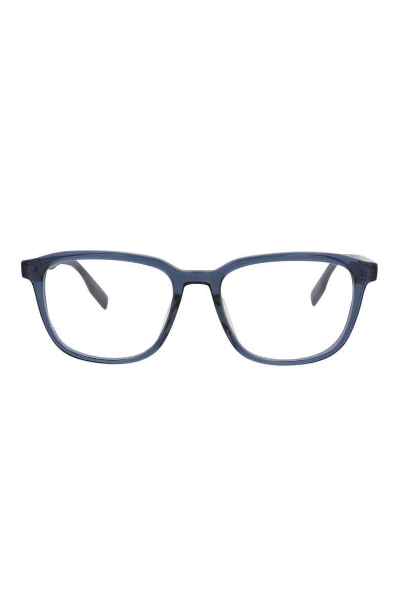 52mm Square Optical Glasses, Main, color, BLUE BLUE TRANSPARENT